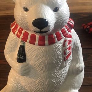 Coca-cola polar bear cookie jar collectible
